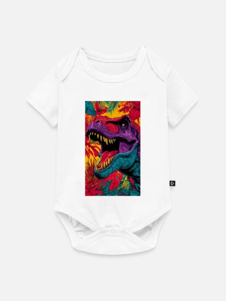 Dinosaurier - Baby Premium Kurzarmbody - Weiß