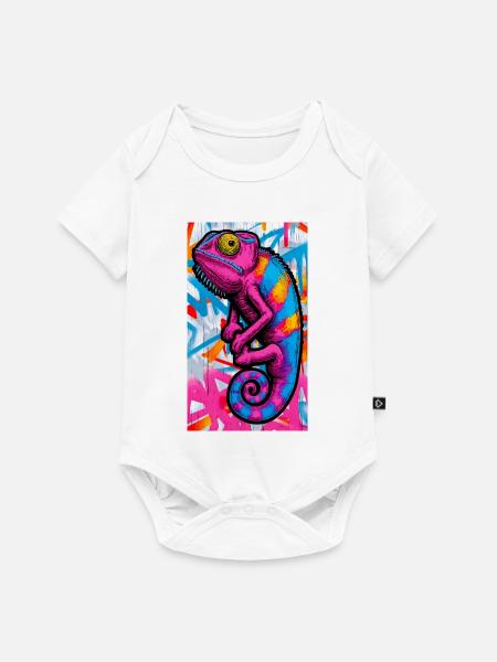 Chamäleon - Baby Premium Kurzarmbody - Weiß
