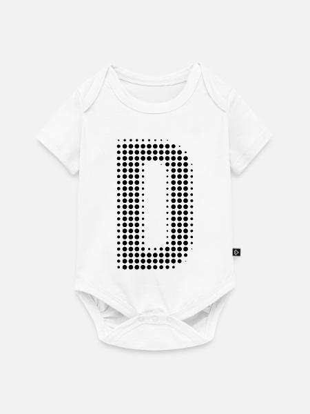Buchstabe D – Punktmuster Initial Design - Baby Premium Kurzarmbody - Weiß