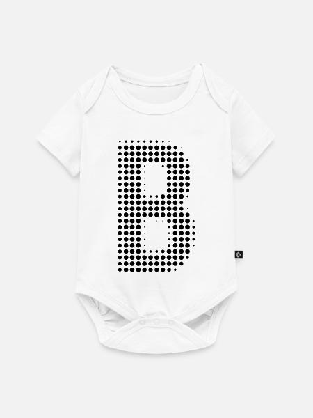 Buchstabe B – Punktmuster Initial Design - Baby Premium Kurzarmbody - Weiß