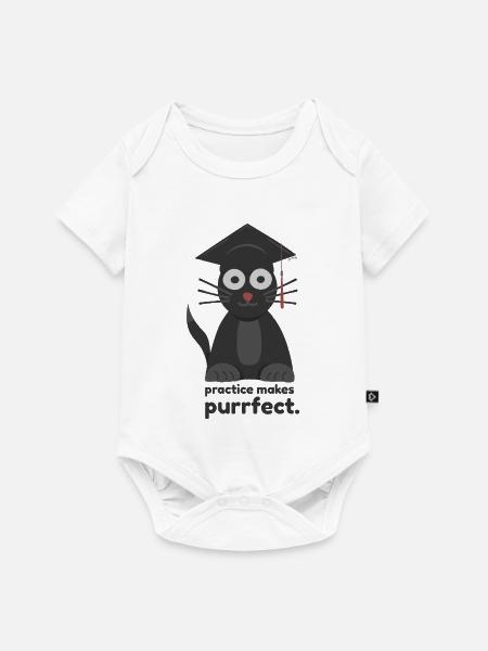 purrfect. drôlig. - Baby Premium Kurzarmbody - Weiß