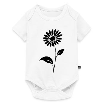 Abstrakte Blumen Silhouette Sommermotiv - Baby Premium Kurzarmbody - Weiß - Vorne