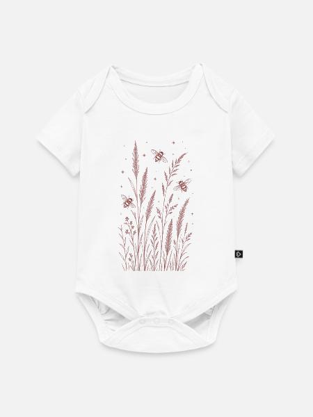 Bienen und Blumen - Baby Premium Kurzarmbody - Weiß