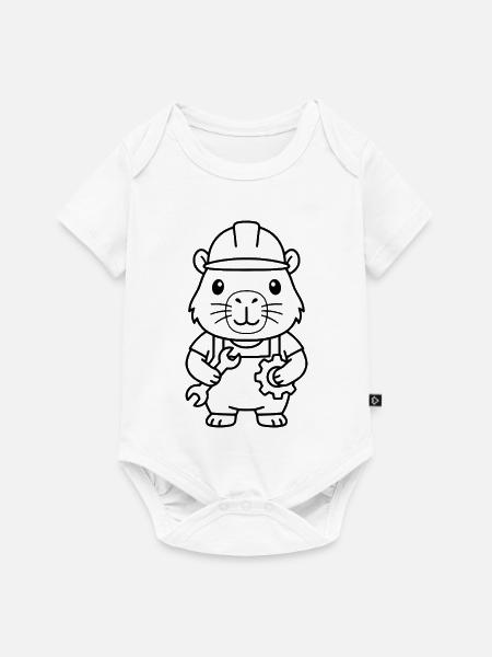 Niedliche Capybara-Ingenieur-Gliederung - Baby Premium Kurzarmbody - Weiß