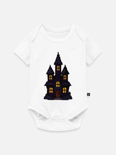 Spukschloss bei Nacht - Baby Premium Kurzarmbody - Weiß
