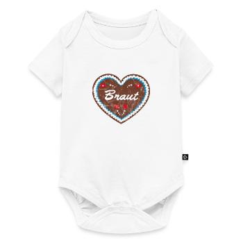 Lebkuchenherz "Braut" JGA - Baby Premium Kurzarmbody - Weiß - Vorne