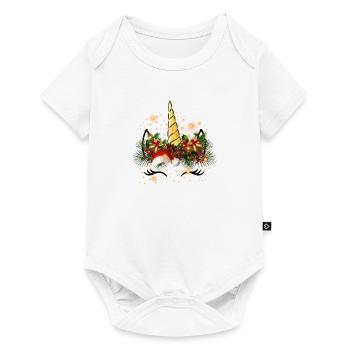 Christmas Unicorn - Baby Premium short-sleeve bodysuit - white - Front