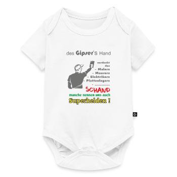 Gipser die Superhelden - Baby Premium Kurzarmbody - Weiß - Vorne