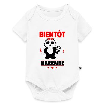 bientôt marraine,future marraine,annonce grossesse - Body à manches courtes Premium Bébé - blanc - Devant