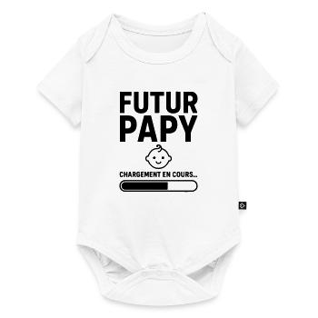 Annonce grossesse Futur papy 2026 Bientôt Papi - Body à manches courtes Premium Bébé - blanc - Devant