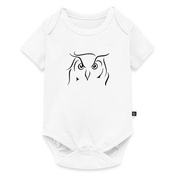 Eagle owl - line drawing gift idea gift - Baby Premium short-sleeve bodysuit - white - Front