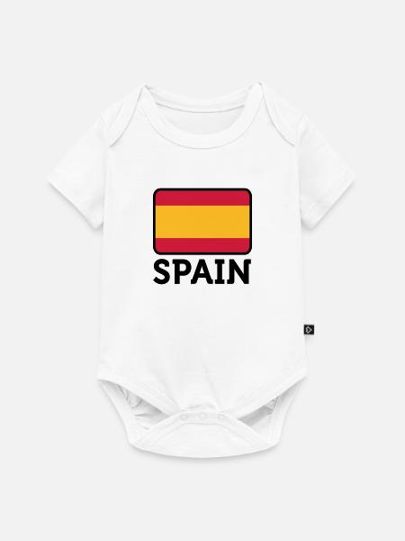 Nationalflagge von Spanien - Baby Premium Kurzarmbody - Weiß