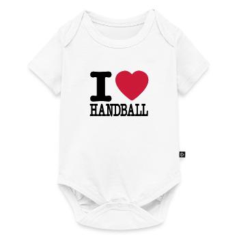 i love handball heart - Body à manches courtes Premium Bébé - blanc - Devant