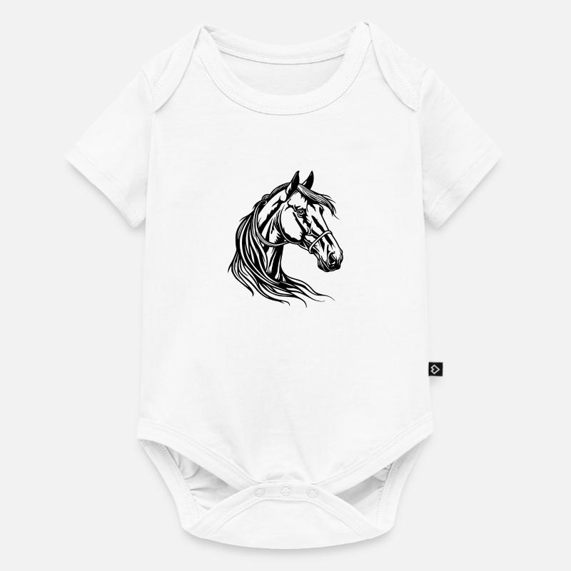 Cheval Tête de cheval - Body à manches courtes Premium Bébé - blanc