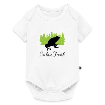 "Frecher Quaker: Sei kein Frosch" - Baby Premium Kurzarmbody - Weiß - Vorne