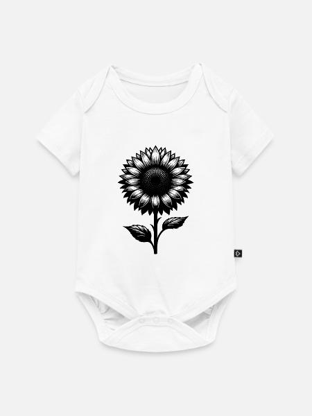 Gartenpflanze blühende Sonnenblume - Baby Premium Kurzarmbody - Weiß