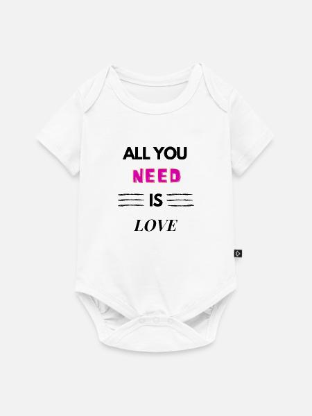 ALL YOU NEED IS LOVE - Baby Premium Kurzarmbody - Weiß