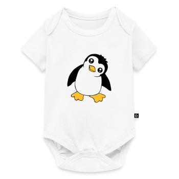 Pingouin Bébé Mignon Petit Drôle Enfant Oiseau Amour - Body à manches courtes Premium Bébé - blanc - Devant