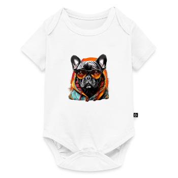Compagnon de la ville : le fantôme du bouledogue français - Body à manches courtes Premium Bébé - blanc - Devant