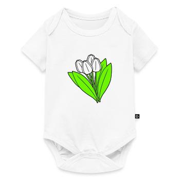 White Tulips Bouquet Spring Summer Flowers - Baby Premium short-sleeve bodysuit - white - Front
