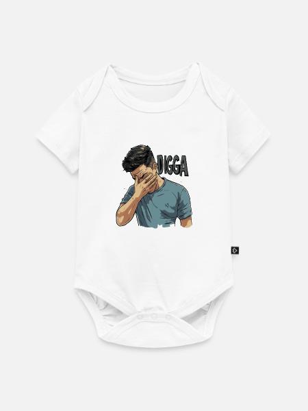 Facepalm Digga - Baby Premium Kurzarmbody - Weiß