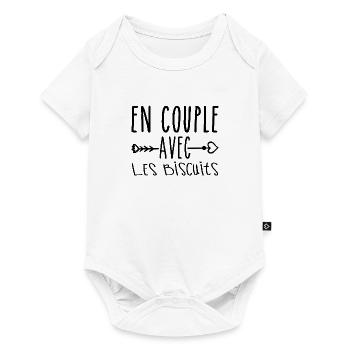 En Couple avec Biscuits, cadeau Fans de Biscuits - Body à manches courtes Premium Bébé - blanc - Devant