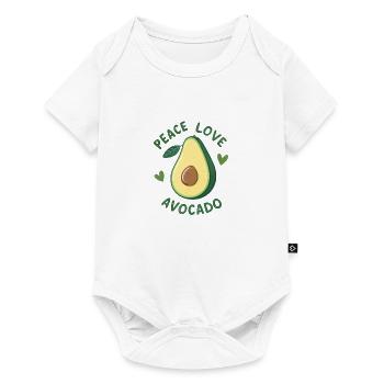 Paix amour et avocat - Body à manches courtes Premium Bébé - blanc - Devant
