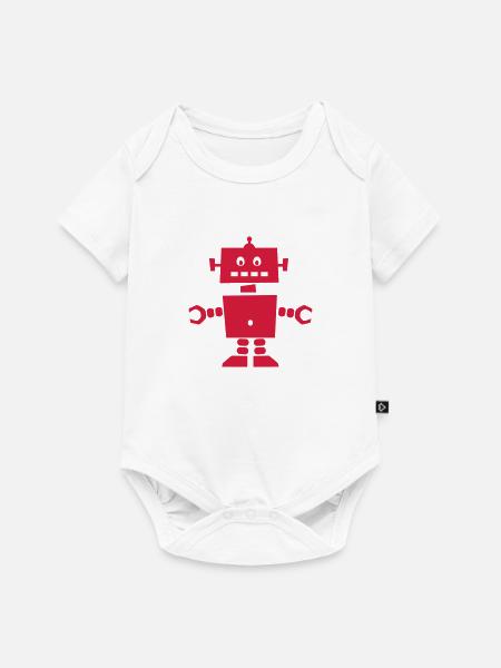 Roboter - Baby Premium Kurzarmbody - Weiß