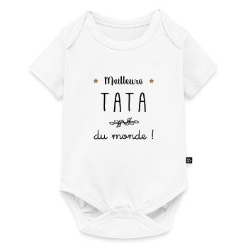 Meilleure tata du monde vecteur - Body à manches courtes Premium Bébé - blanc - Devant