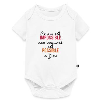 tout est possible à Dieu - Body à manches courtes Premium Bébé - blanc - Devant
