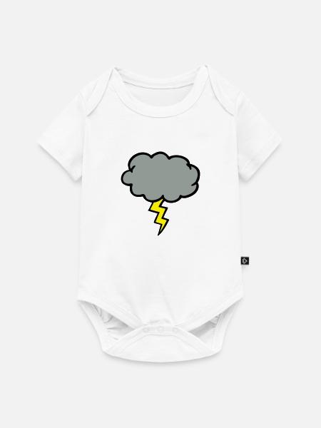 Sturmwolke Gewitterwolke Blitz Blitz - Baby Premium Kurzarmbody - Weiß