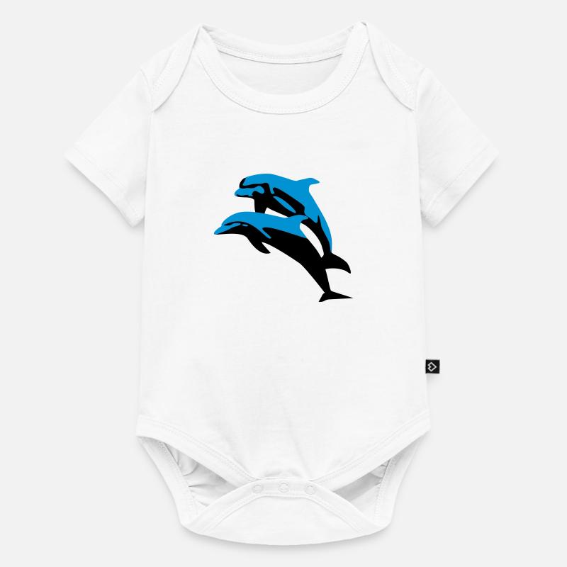 Delfin, Delfine - Dolphin - Baby Premium Kurzarmbody - Weiß