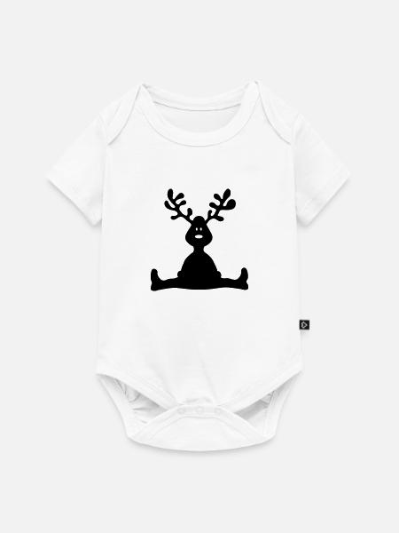 Elch Geweih - Baby Premium Kurzarmbody - Weiß