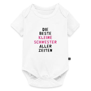 Kleine Schwester / Schwesterchen / Sis / Bruder - Baby Premium Kurzarmbody - Weiß - Vorne