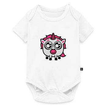 Glupschi Einhorn - Baby Premium Kurzarmbody - Weiß - Vorne