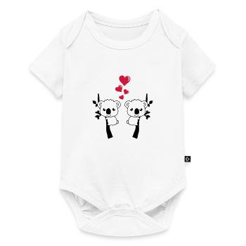 koalas_in_love_001 - Baby Premium Kurzarmbody - Weiß - Vorne