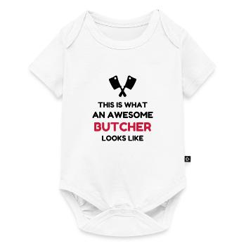 boucher / boucherie / charcutier / viande - Body à manches courtes Premium Bébé - blanc - Devant