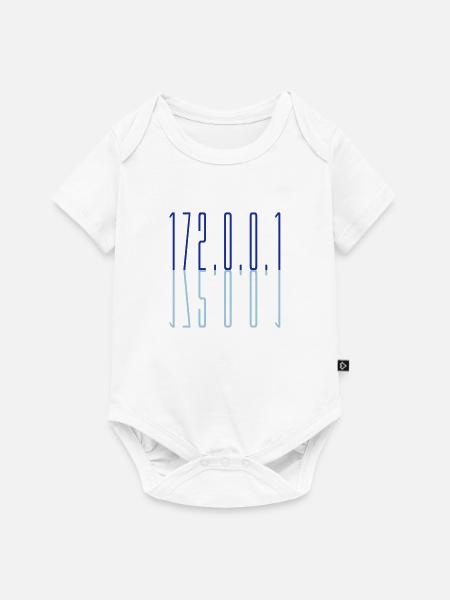 Blau 127 0 - Baby Premium Kurzarmbody - Weiß