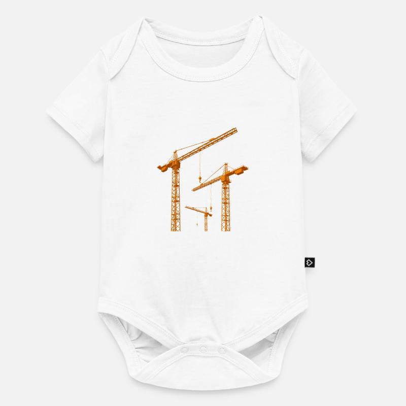 Grues de construction, chantier, industrie - Body à manches courtes Premium Bébé - blanc