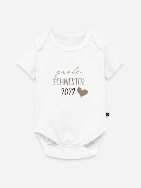 große Schwester 2022 - Baby Premium Kurzarmbody - Weiß
