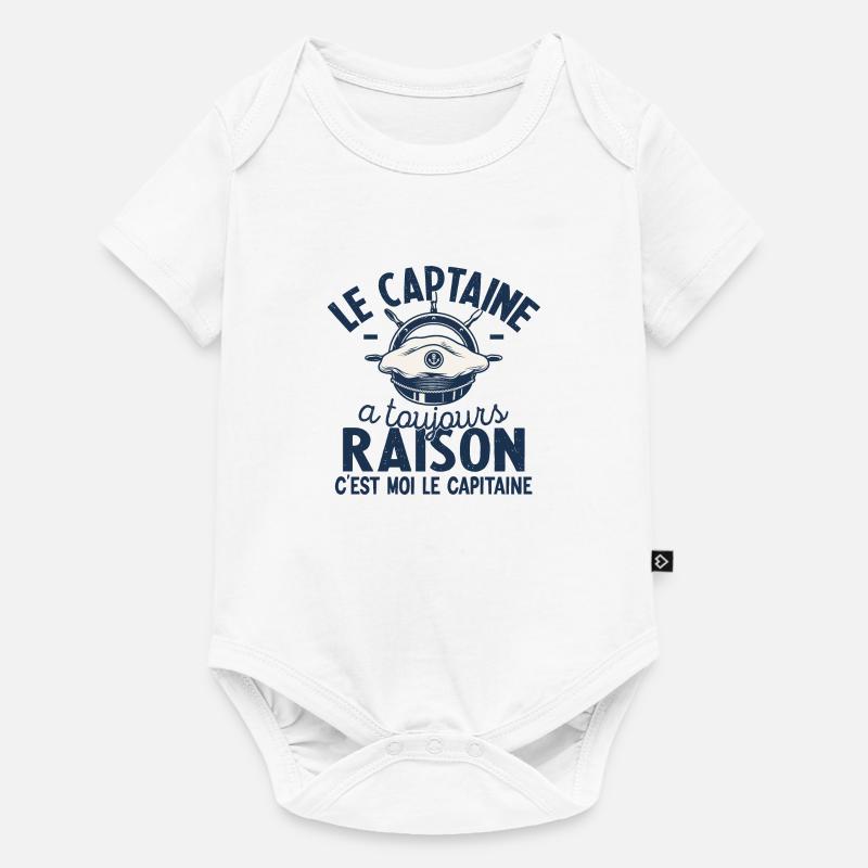 Le Capitaine A Toujours Raison C'est Moi Captain - Body à manches courtes Premium Bébé - blanc