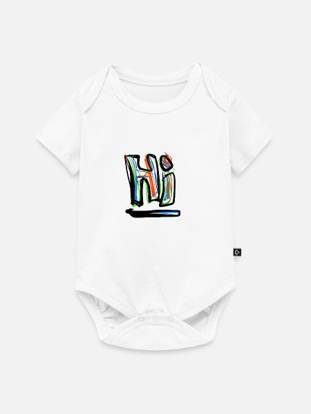 Hi Hallo - Baby Premium Kurzarmbody - Weiß