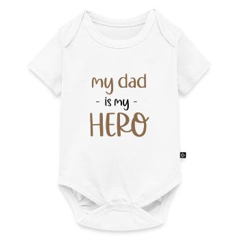 my dad is my hero - Baby Premium Kurzarmbody - Weiß - Vorne