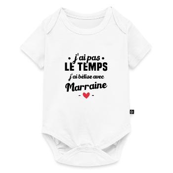 J'ai pas le temps, j'ai bêtise avec marraine ! - Body à manches courtes Premium Bébé - blanc - Devant