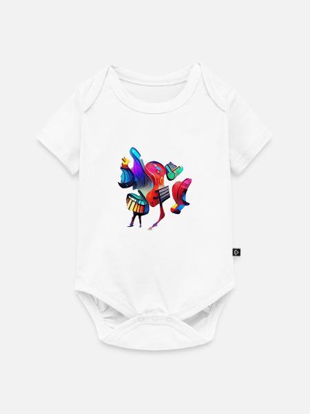 Abstrakte Musikinstrumente - Baby Premium Kurzarmbody - Weiß