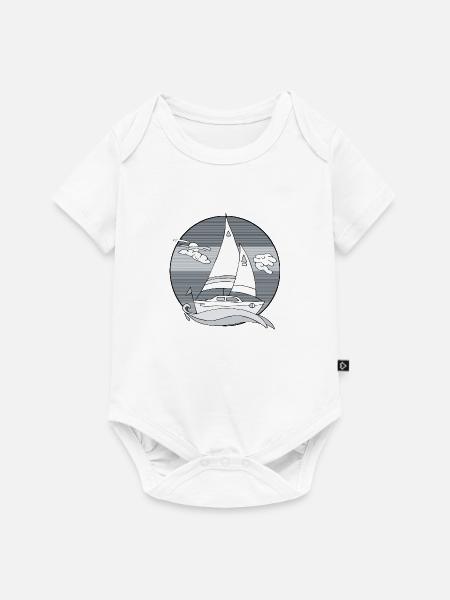 Segelboot - Baby Premium Kurzarmbody - Weiß