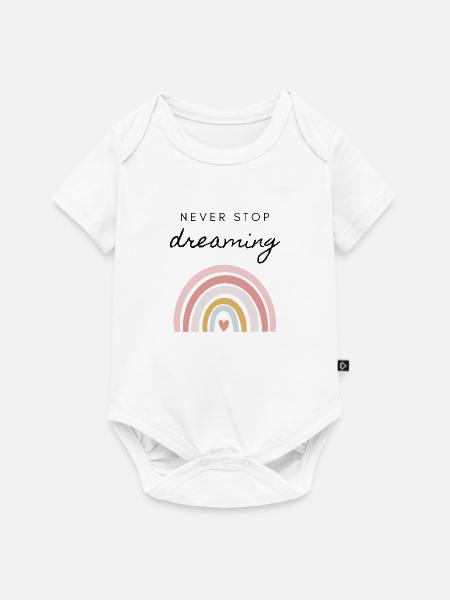 Never stop dreaming - Baby Premium Kurzarmbody - Weiß