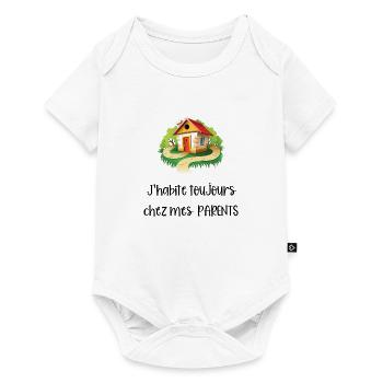 j'habite toujours chez mes parents - Body à manches courtes Premium Bébé - blanc - Devant