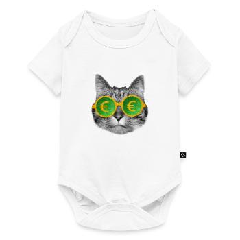 Katzengeldbrille - Baby Premium Kurzarmbody - Weiß - Vorne