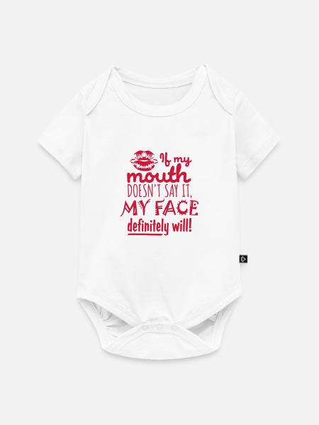 my face definitely will - Baby Premium Kurzarmbody - Weiß
